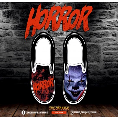 Ръчно рисувани обувки HORROR - Pennywise 