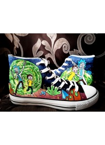Ръчно рисувани обувки Rick and Morty