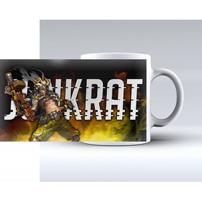 Бяла керамична чаша OVERWATCH - JUNKRAT