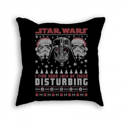 Черна памучна възглавничка на XMAS - STAR WARS MD02